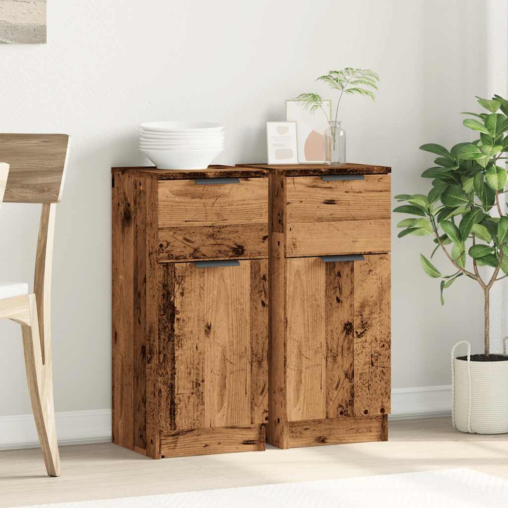 Sideboards 2 Pcs 30X30X70 Cm Engineered Wood