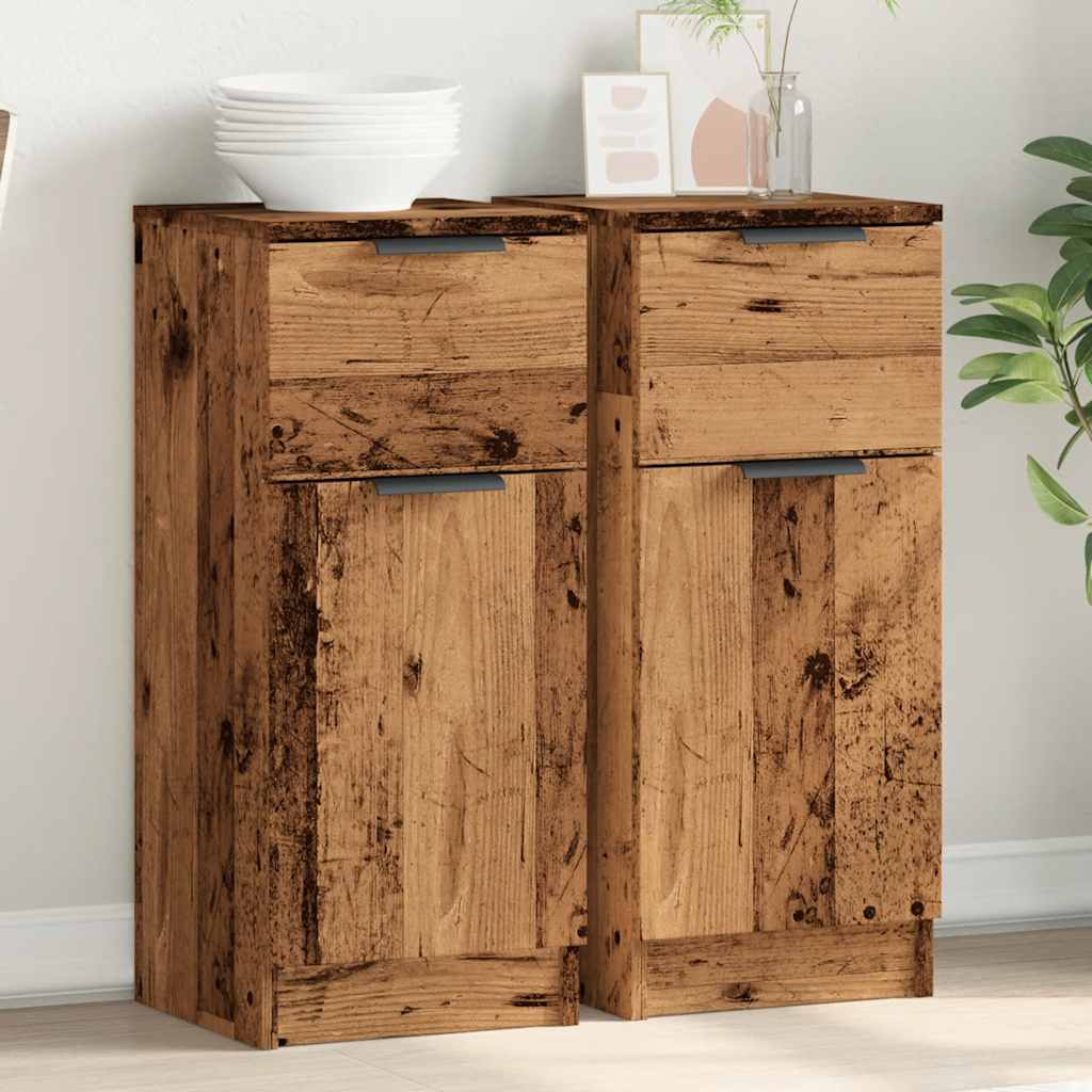 Sideboards 2 Pcs 30X30X70 Cm Engineered Wood