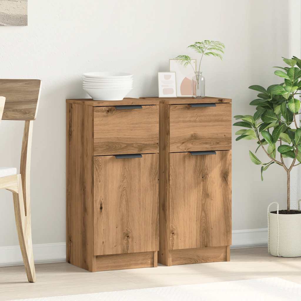Sideboards 2 Pcs 30X30X70 Cm Engineered Wood