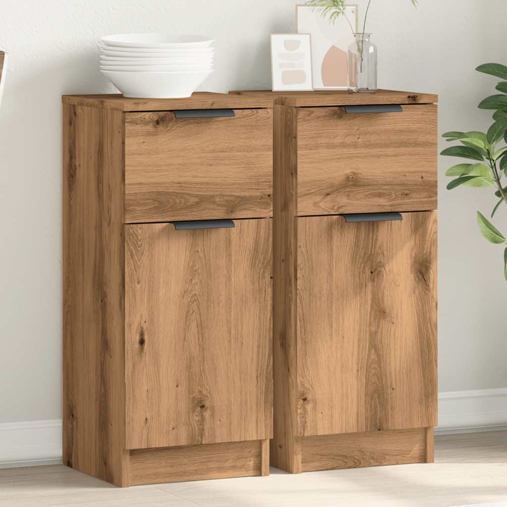 Sideboards 2 Pcs 30X30X70 Cm Engineered Wood