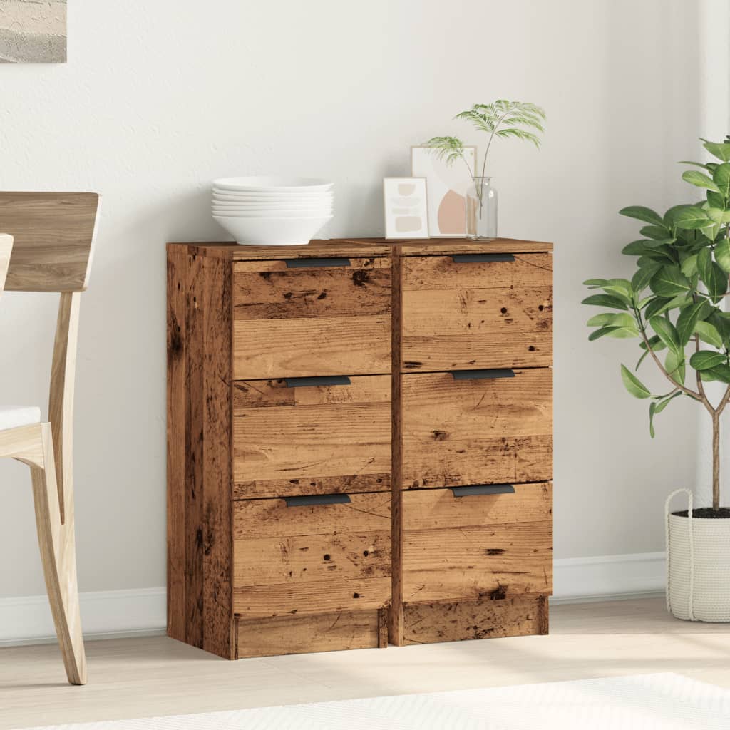 Sideboards 2 Pcs 30X30X70 Cm Engineered Wood