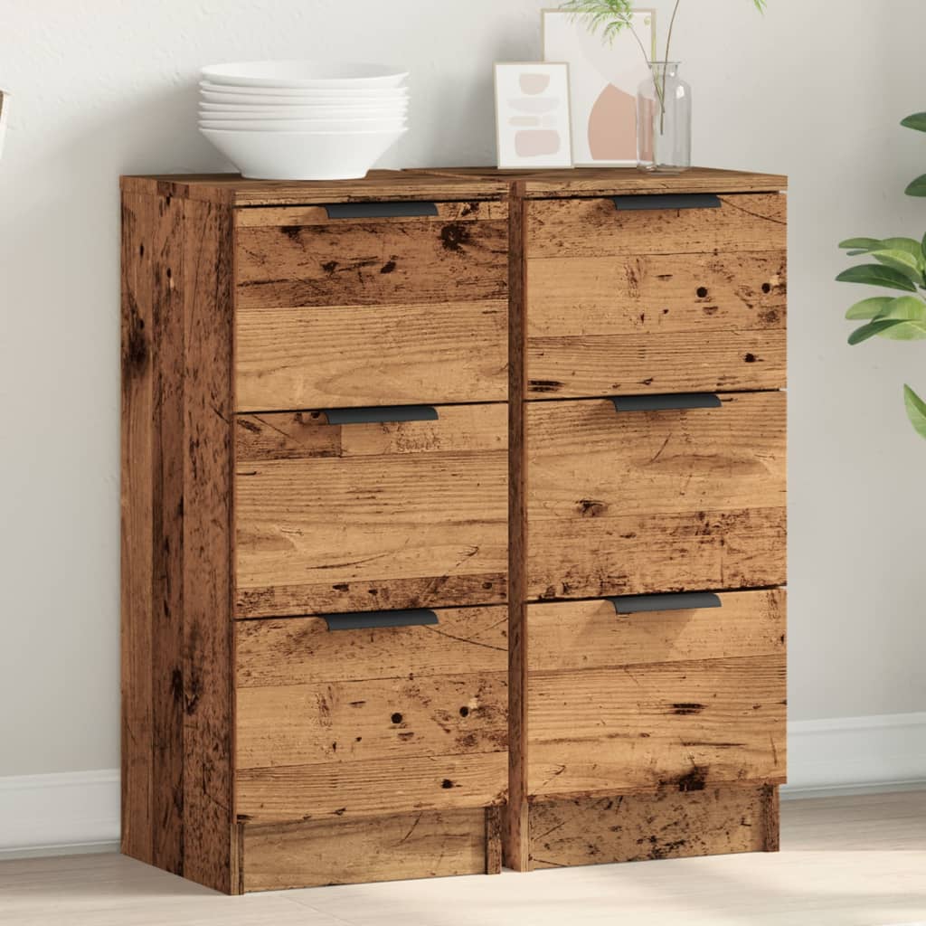 Sideboards 2 Pcs 30X30X70 Cm Engineered Wood
