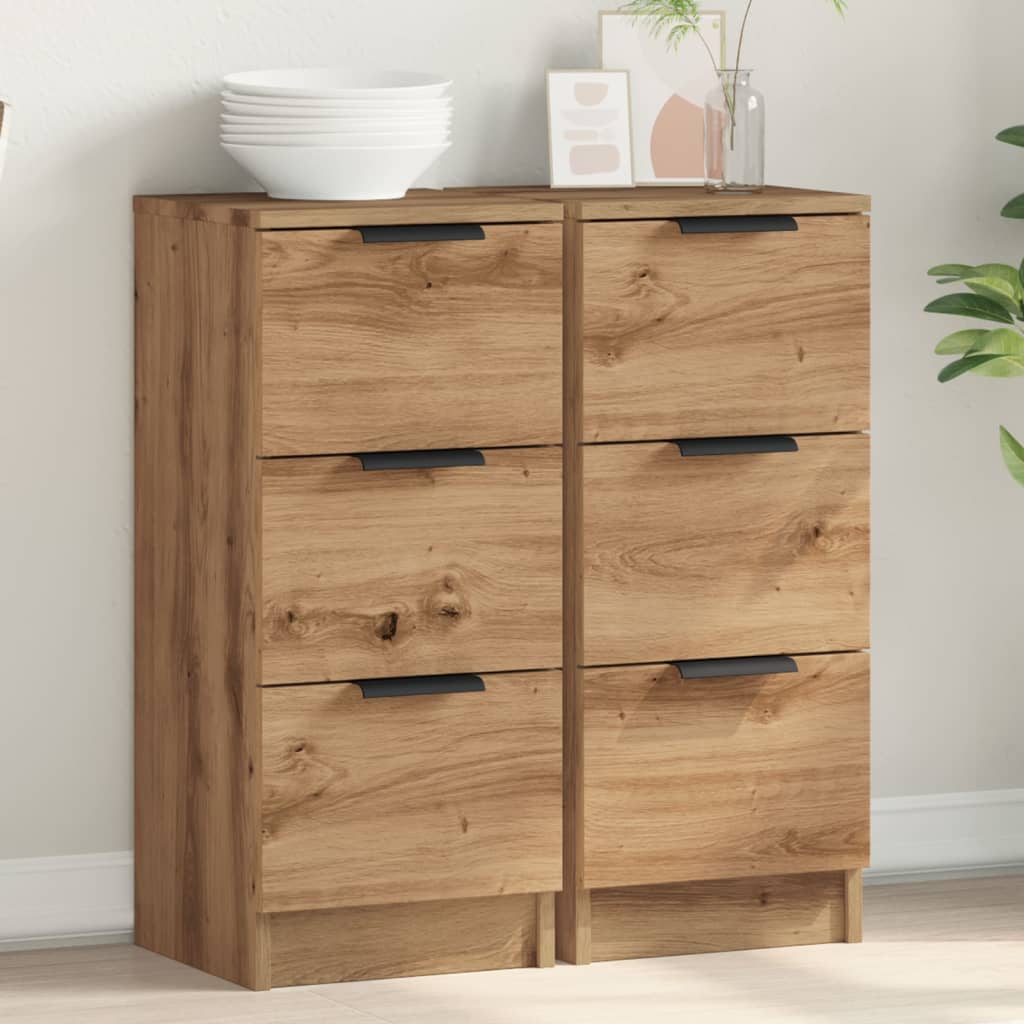Sideboards 2 Pcs 30X30X70 Cm Engineered Wood
