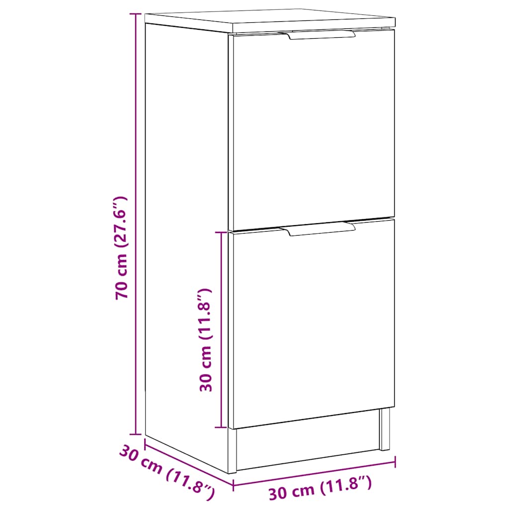 Sideboard 30X30X70 Cm Engineered Wood