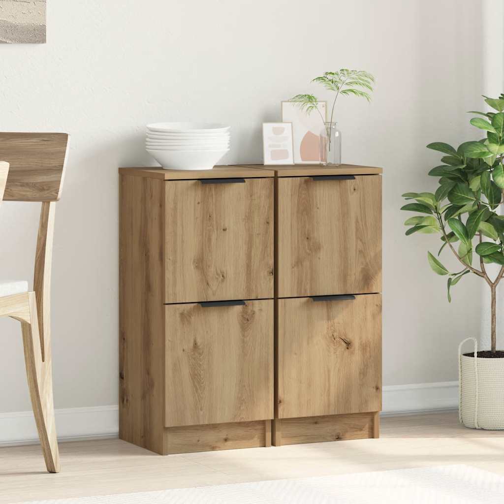 Sideboards 2 Pcs 30X30X70 Cm Engineered Wood