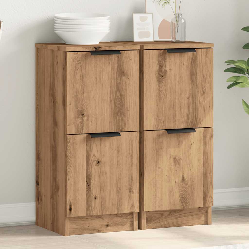 Sideboards 2 Pcs 30X30X70 Cm Engineered Wood