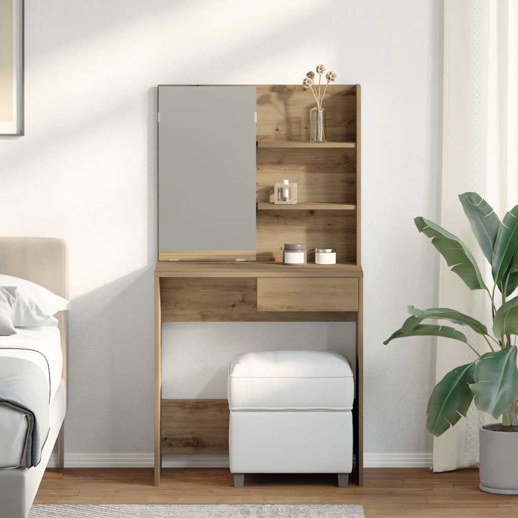 Dressing Table With Mirror 74.5X40X141 Cm