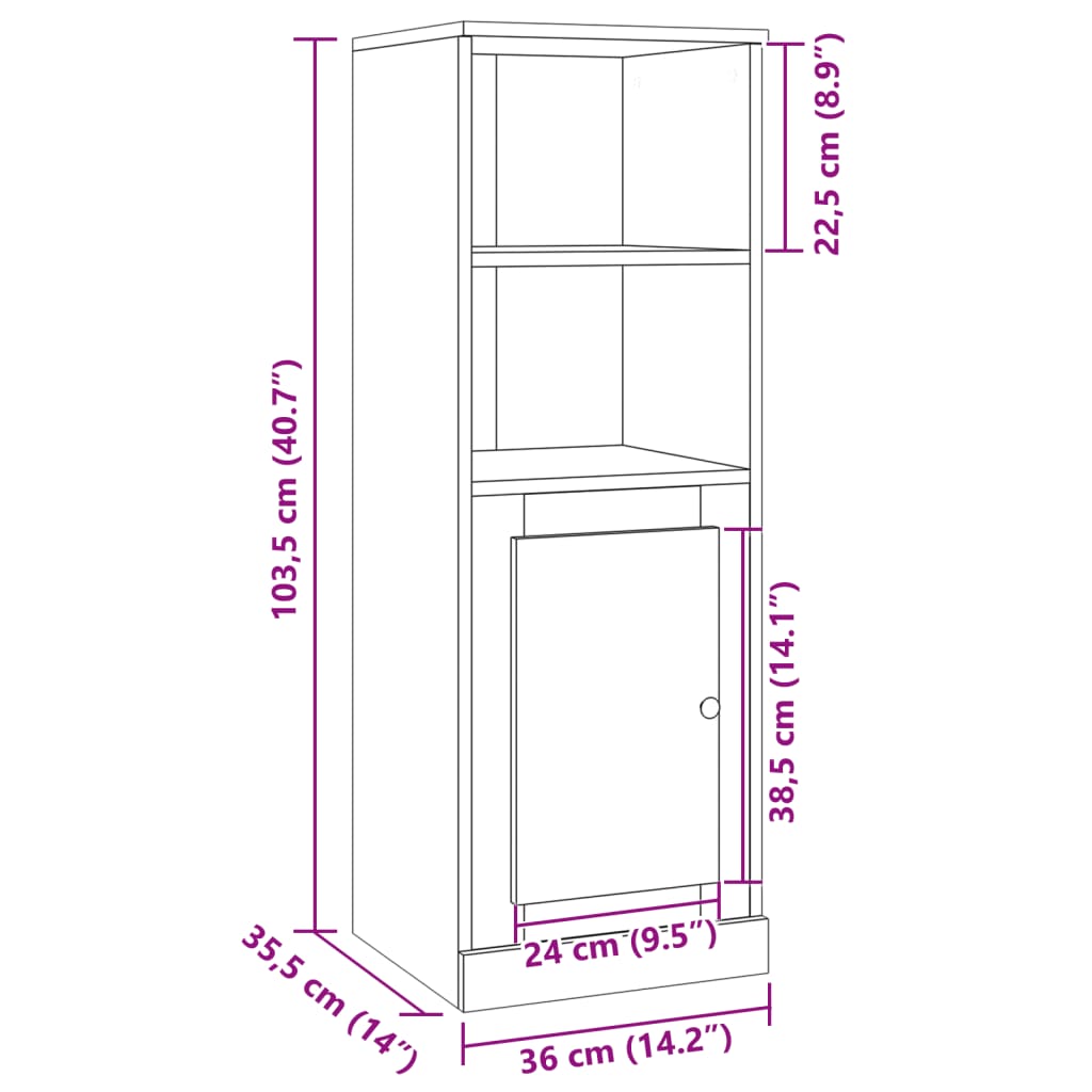Highboard 36X35.5X103.5 Cm Engineered Wood