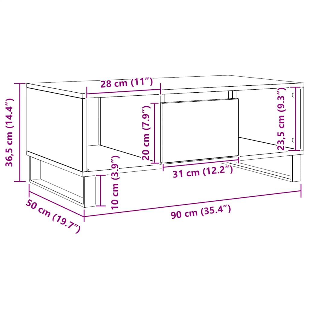 Record Cabinet 84.5X38X48 Cm Engineered Wood