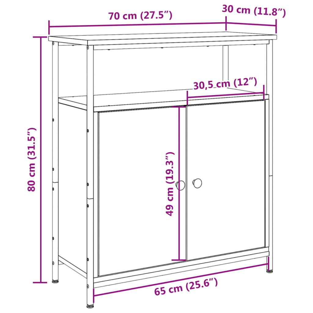 Sideboard 70X30X80 Cm Engineered Wood
