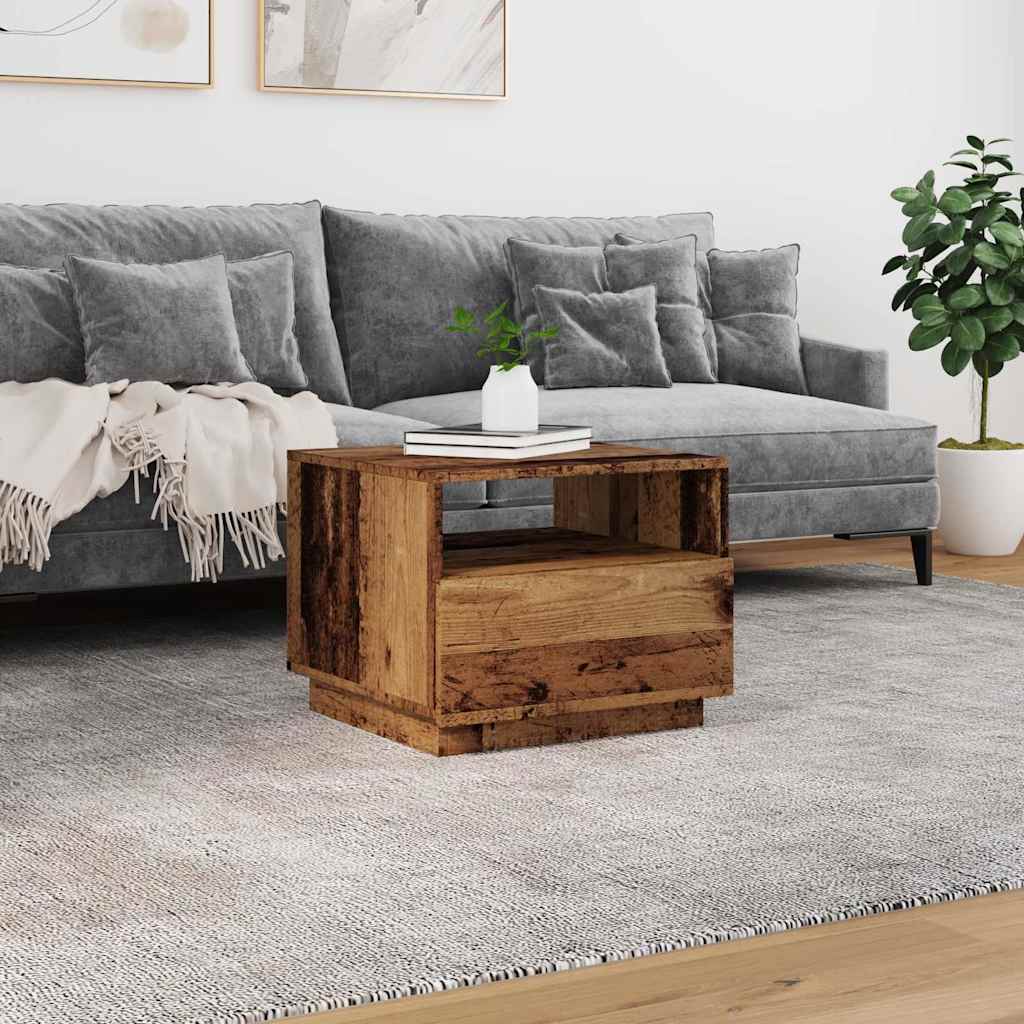 Coffee Table With Led Lights 50X49X40 Cm