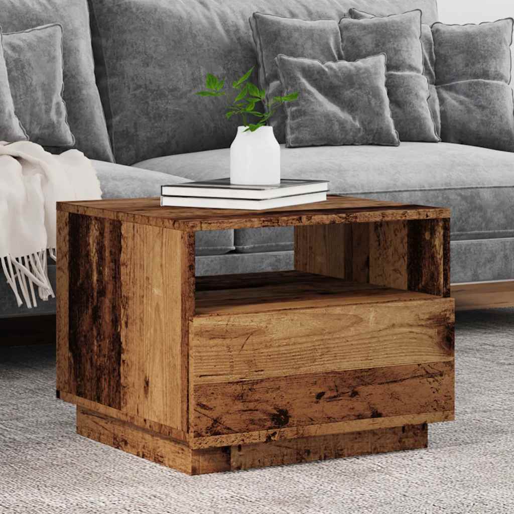 Coffee Table With Led Lights 50X49X40 Cm