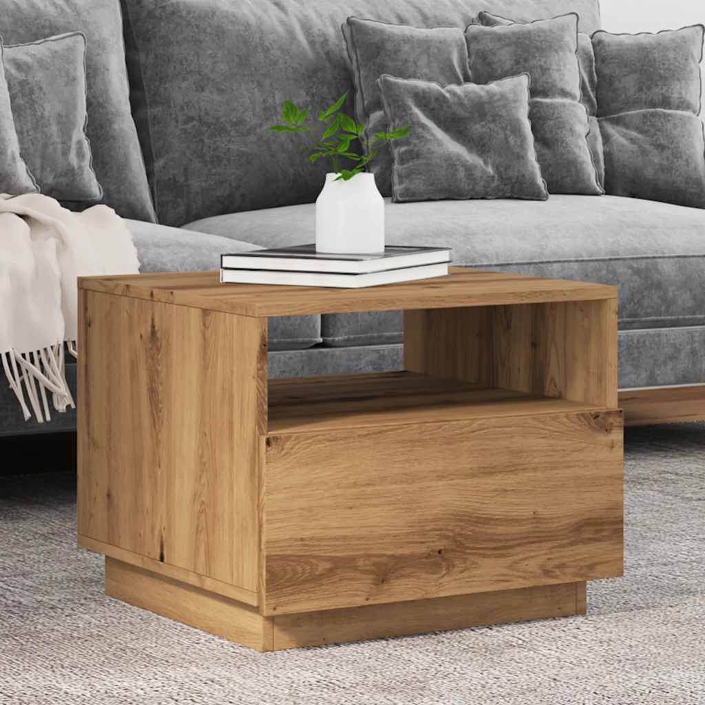 Coffee Table With Led Lights 50X49X40 Cm