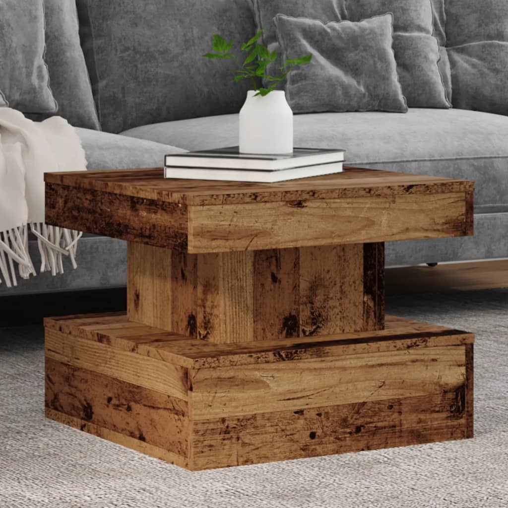 Coffee Table With Led Lights 90X50X40 Cm