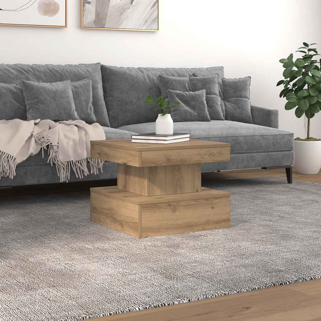 Coffee Table With Led Lights 90X50X40 Cm