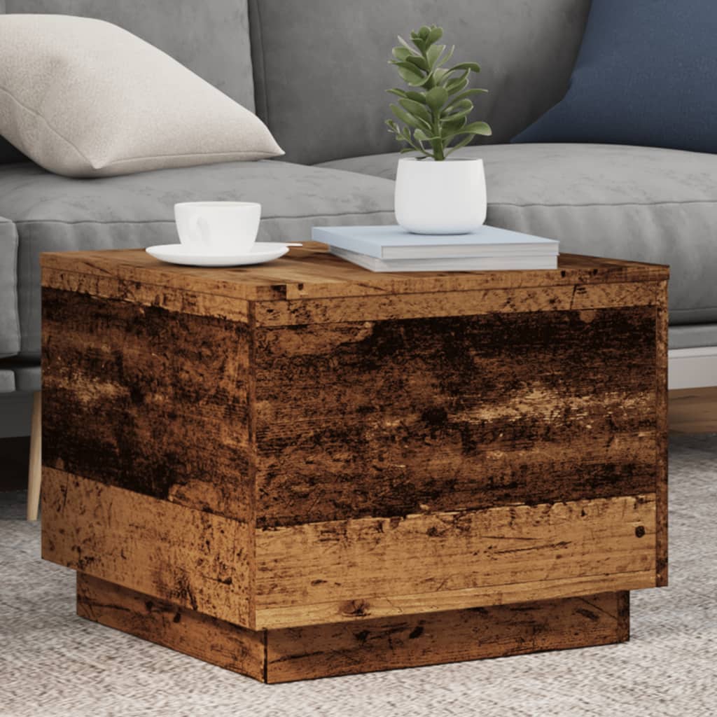 Coffee Table With Led Lights 90X50X40 Cm