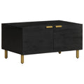 Coffee Table Black Engineered Wood Modern Living Room Furniture 80cm brass 80 cm