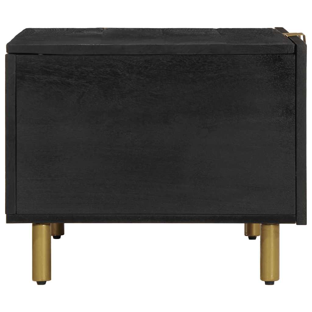 Coffee Table Black Engineered Wood Modern Living Room Furniture 80cm brass 80 cm