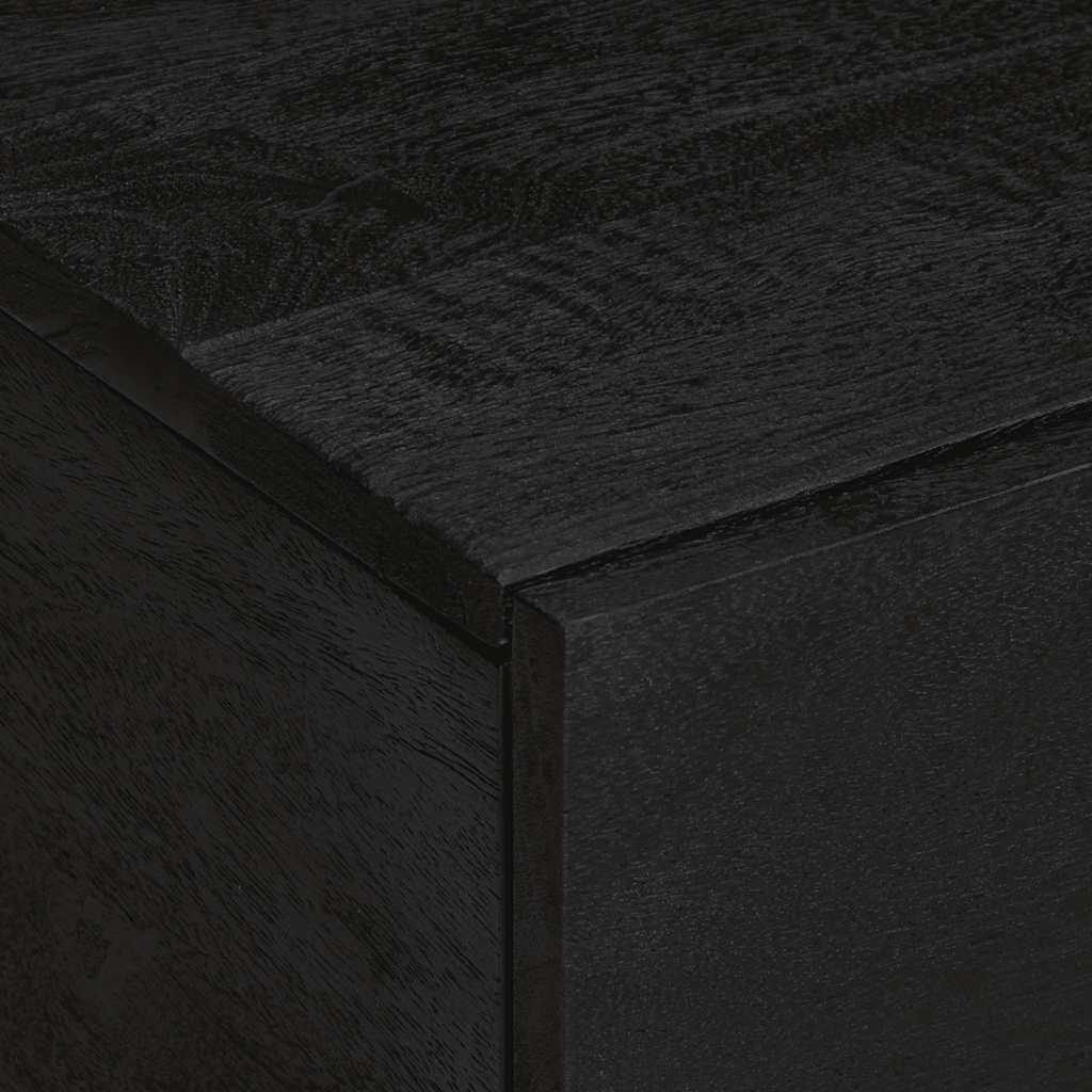 Coffee Table Black Engineered Wood Modern Living Room Furniture 80cm brass 80 cm