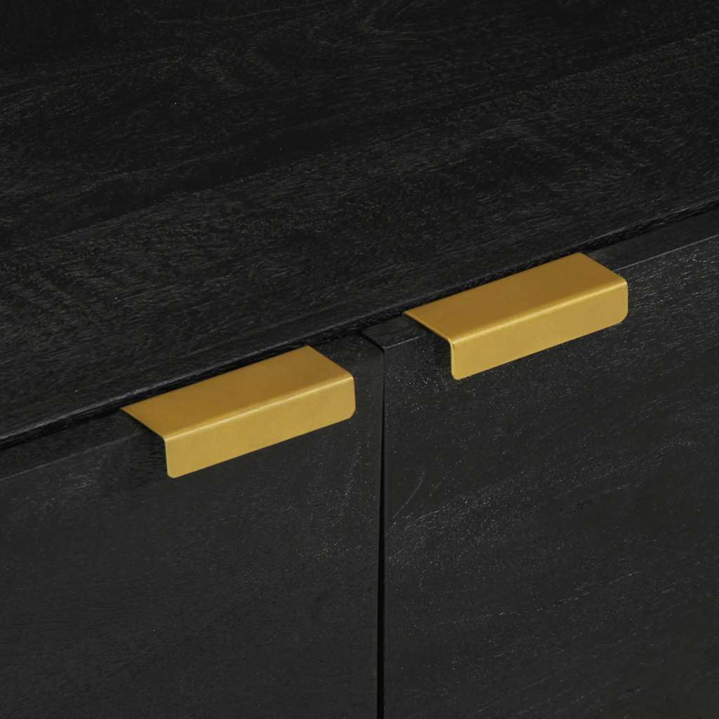 Coffee Table Black Engineered Wood Modern Living Room Furniture 80cm brass 80 cm