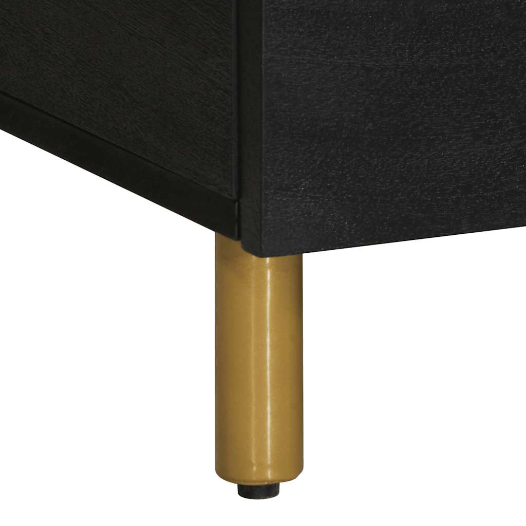 Coffee Table Black Engineered Wood Modern Living Room Furniture 80cm brass 80 cm