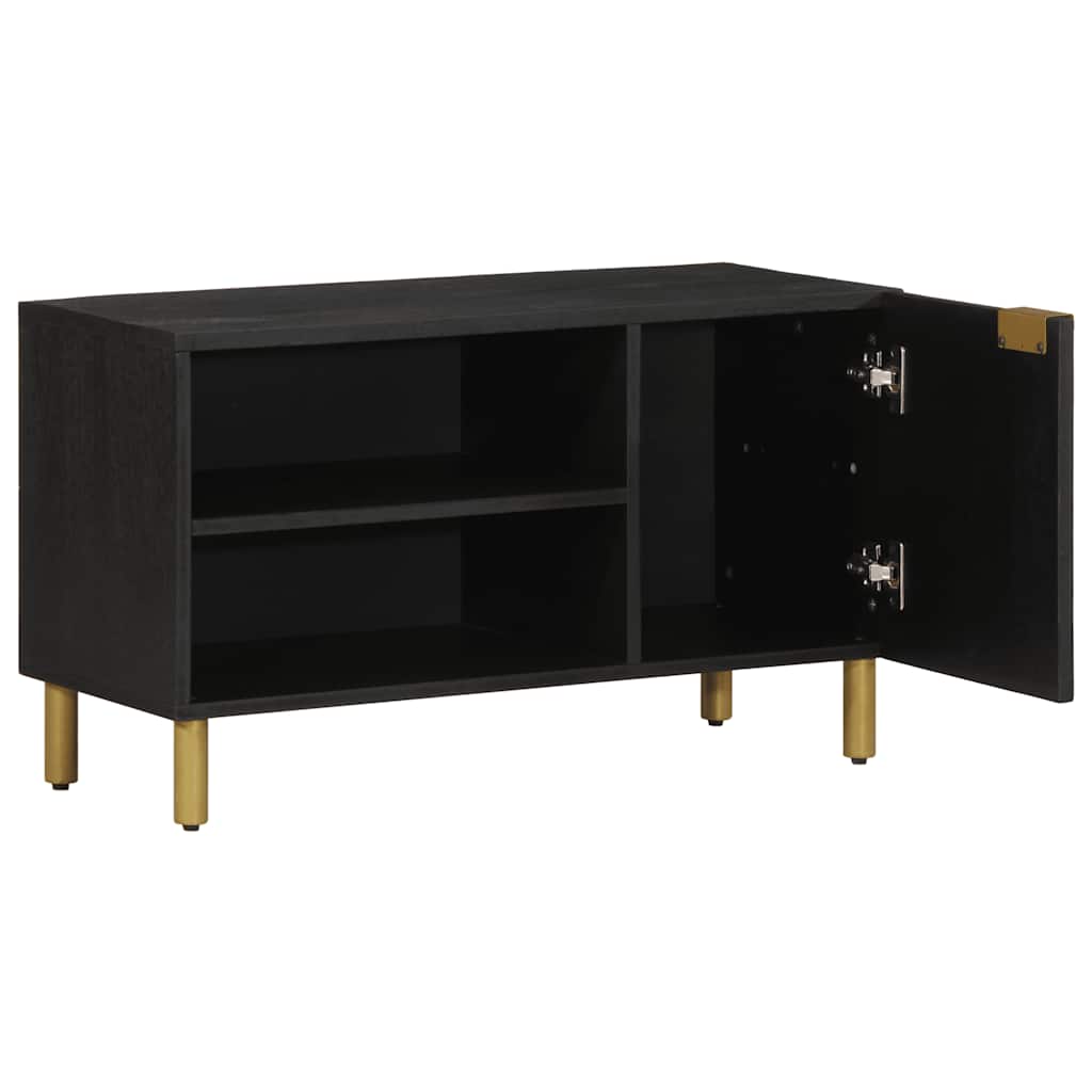 Media Storage Cabinet Tv Black 80X33X46 Cm Engineered Wood solid mango wood 80 c