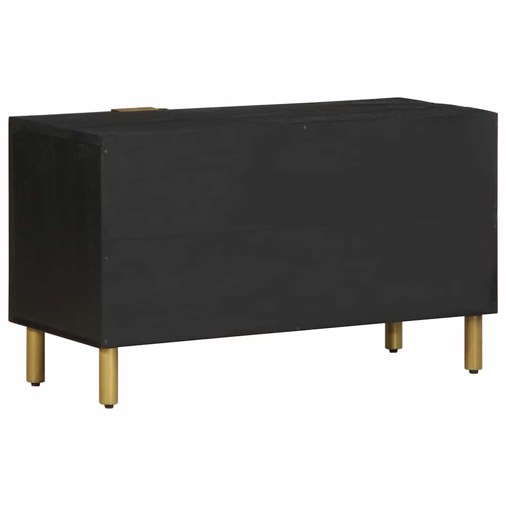 Media Storage Cabinet Tv Black 80X33X46 Cm Engineered Wood solid mango wood 80 c