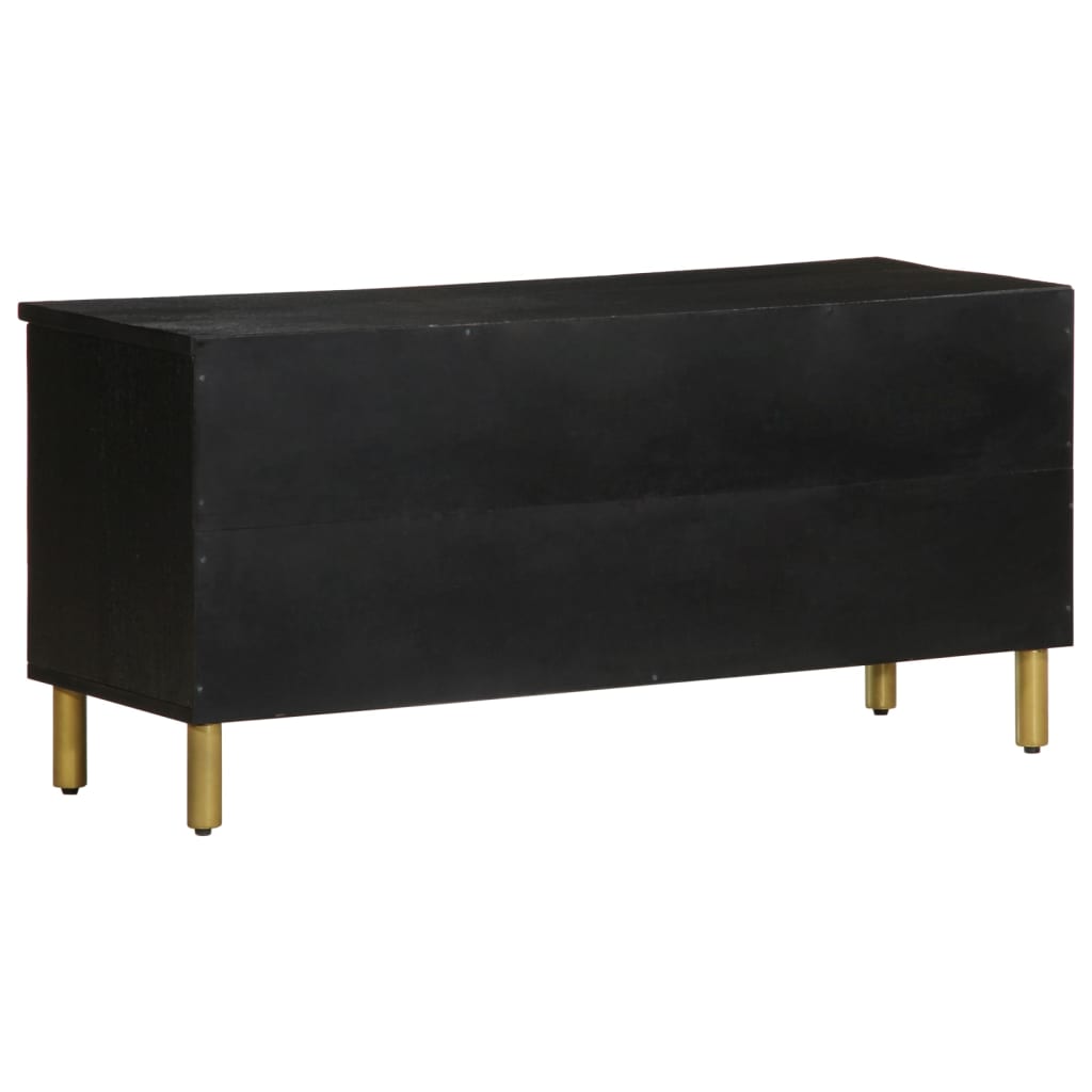 Tv Cabinet Black 100X33X46 Cm Engineered Wood