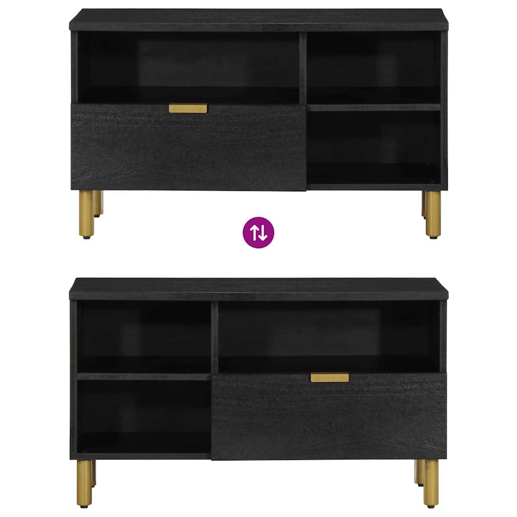 Tv Cabinet Black 80X33X46 Cm Engineered Wood