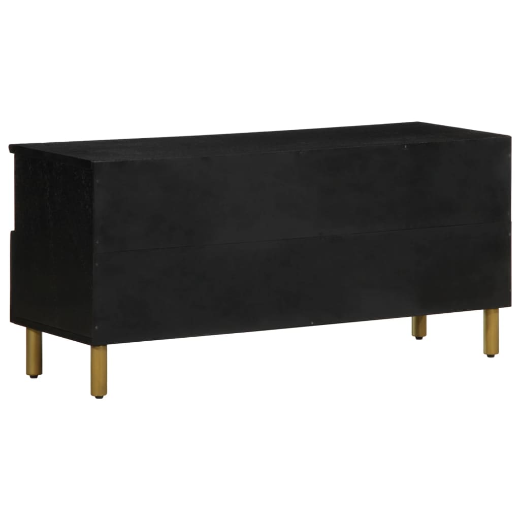 Tv Cabinet Black 100X33X46 Cm Engineered Wood