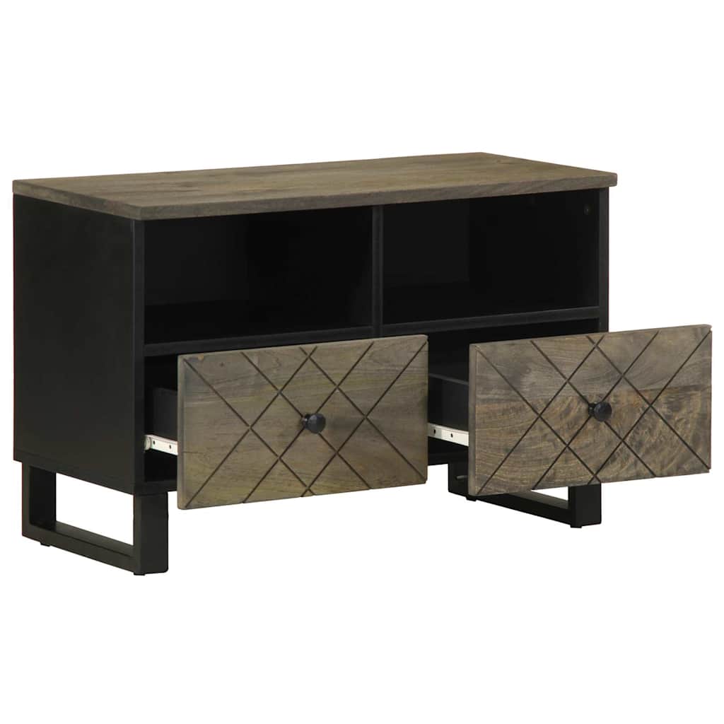 Media Storage Cabinet Tv Black 70X33X46 Cm Solid Wood Mango engineered wood 70 c