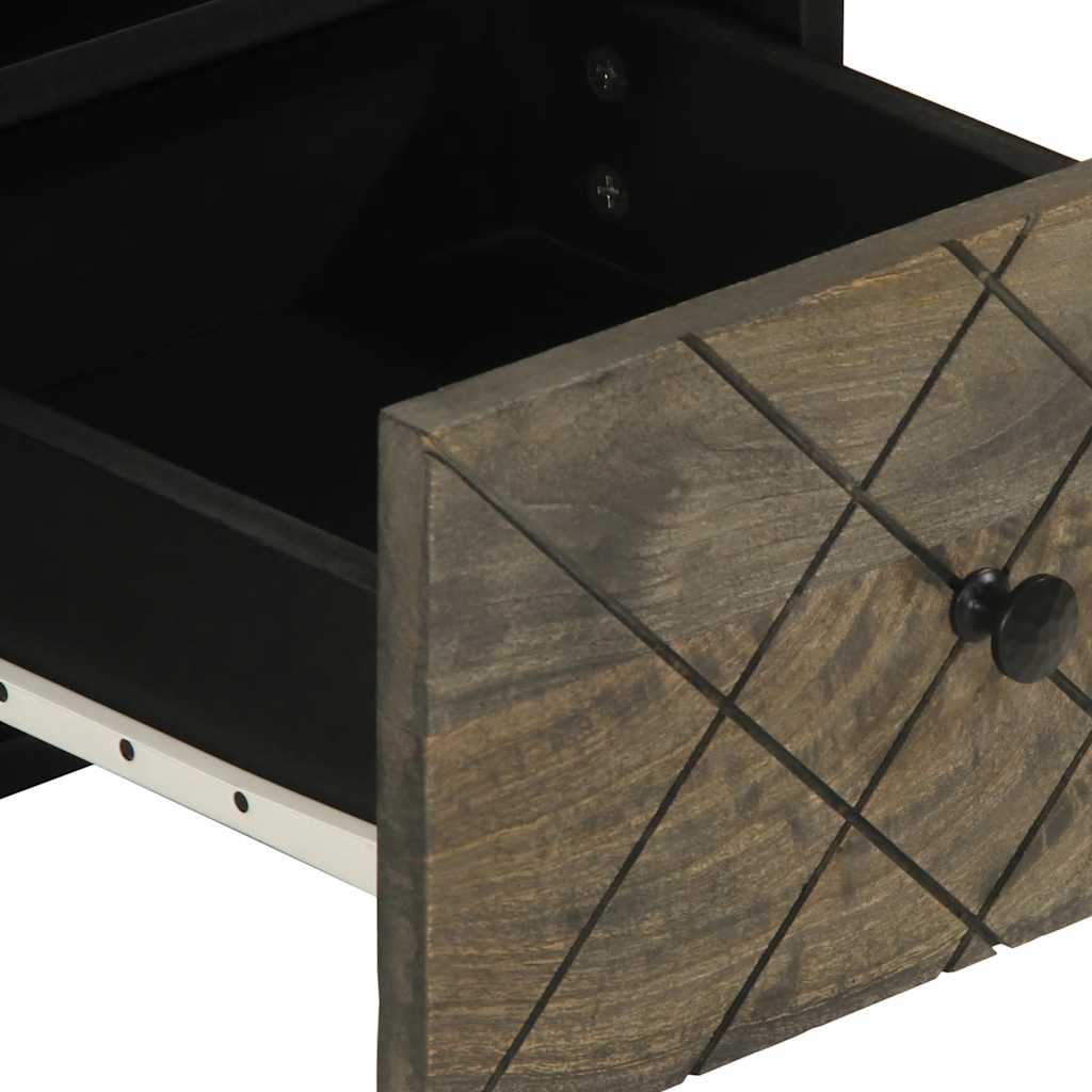 Media Storage Cabinet Tv Black 70X33X46 Cm Solid Wood Mango engineered wood 70 c