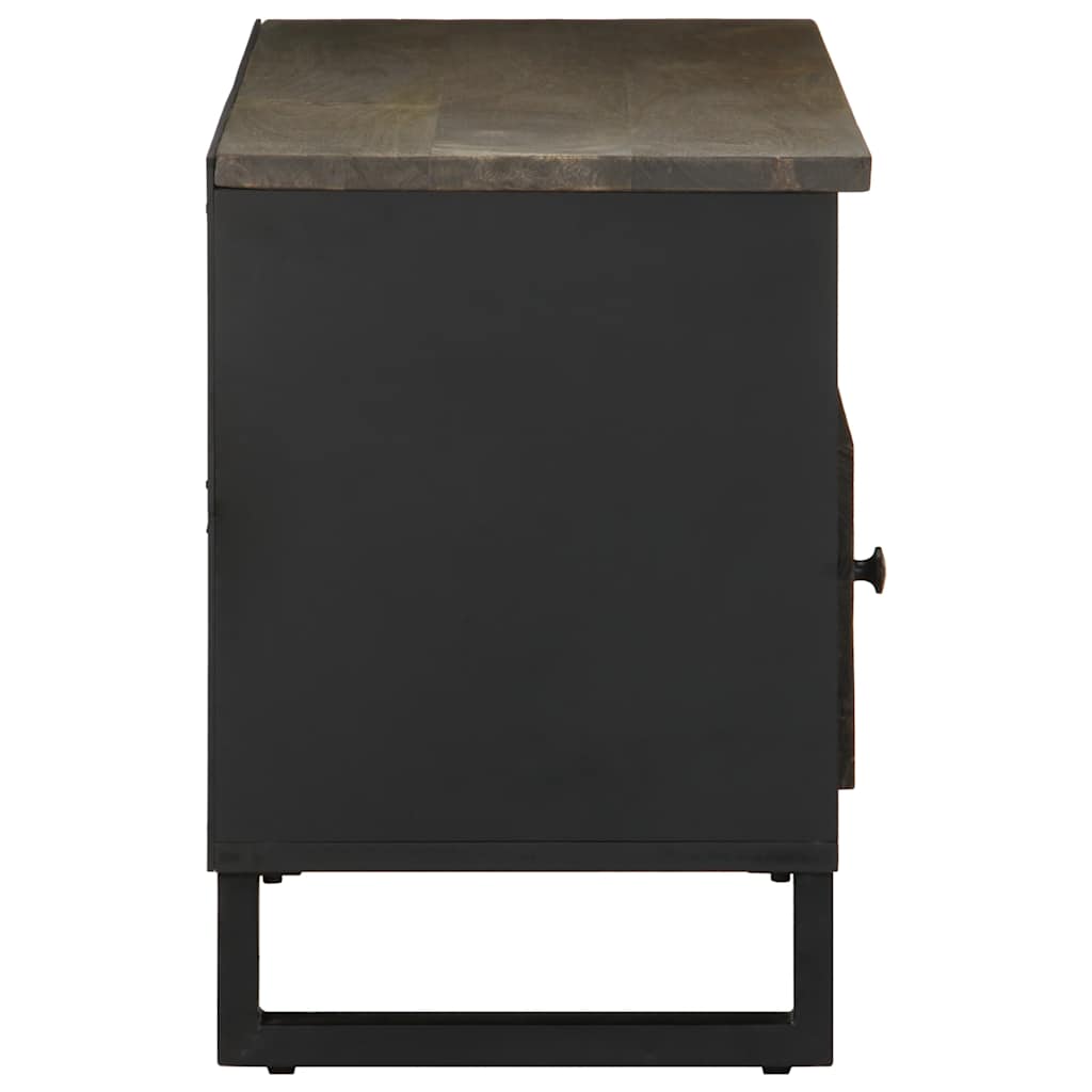 Tv Cabinet Black 100X33X46 Cm Solid Wood Mango