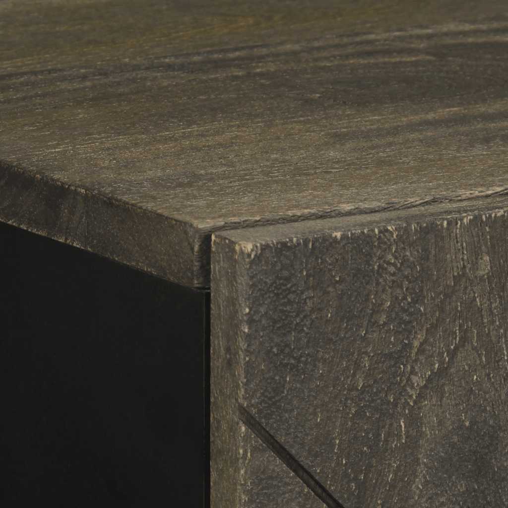 Sideboard Black 40X33X75 Cm Solid Wood Mango