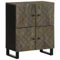 Sideboard Black 60X33X75 Cm Solid Wood Mango