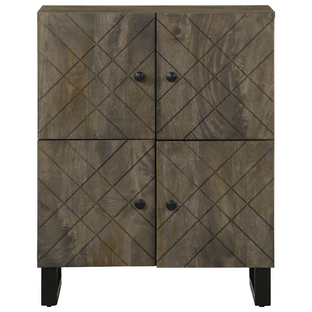 Sideboard Black 60X33X75 Cm Solid Wood Mango