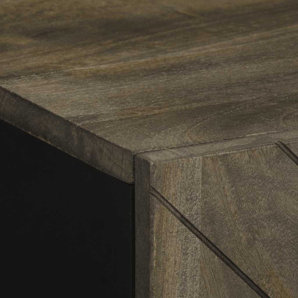 Sideboard Black 60X33X75 Cm Solid Wood Mango
