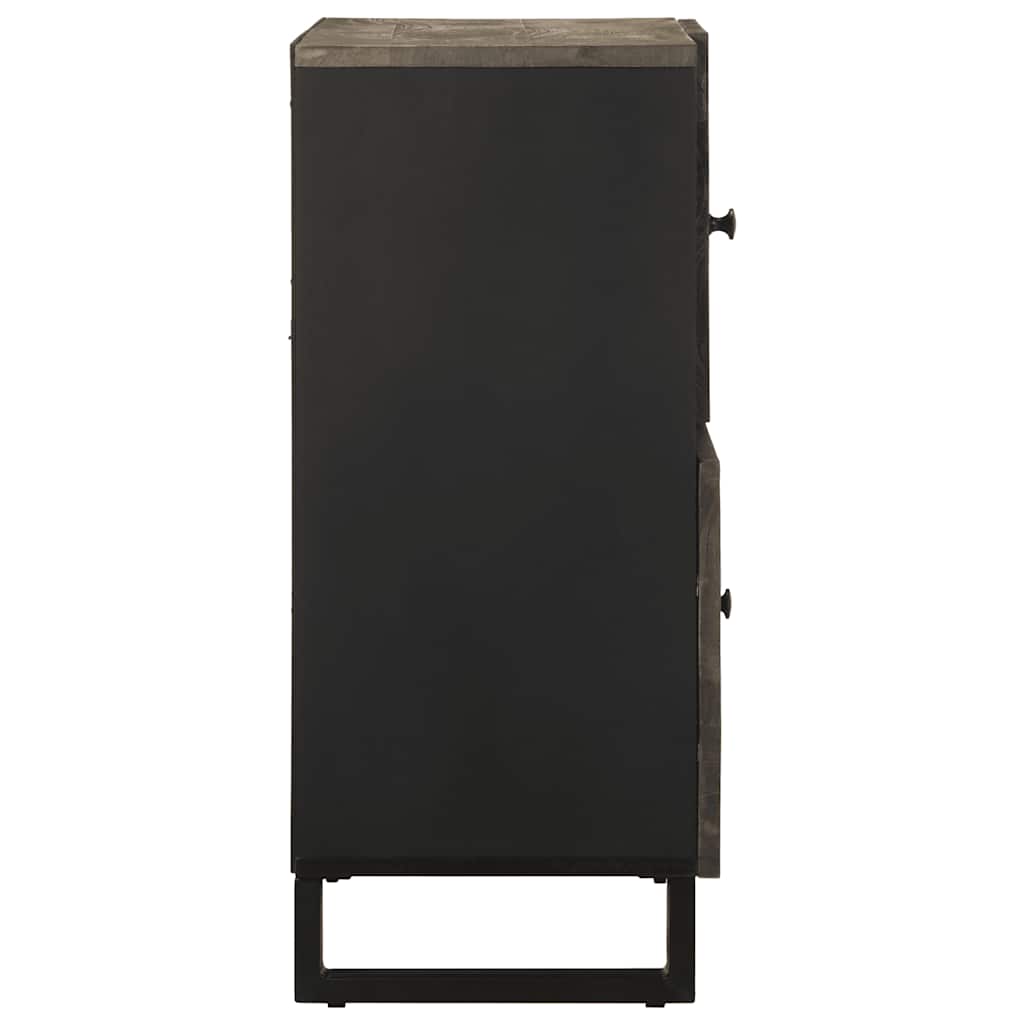 Media Storage Cabinet Sideboard Black 80X33X75 Cm Solid Wood Mango metal 80 cm