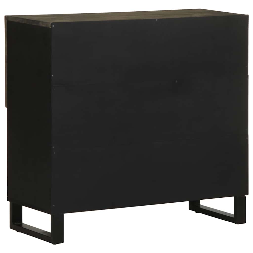 Media Storage Cabinet Sideboard Black 80X33X75 Cm Solid Wood Mango metal 80 cm