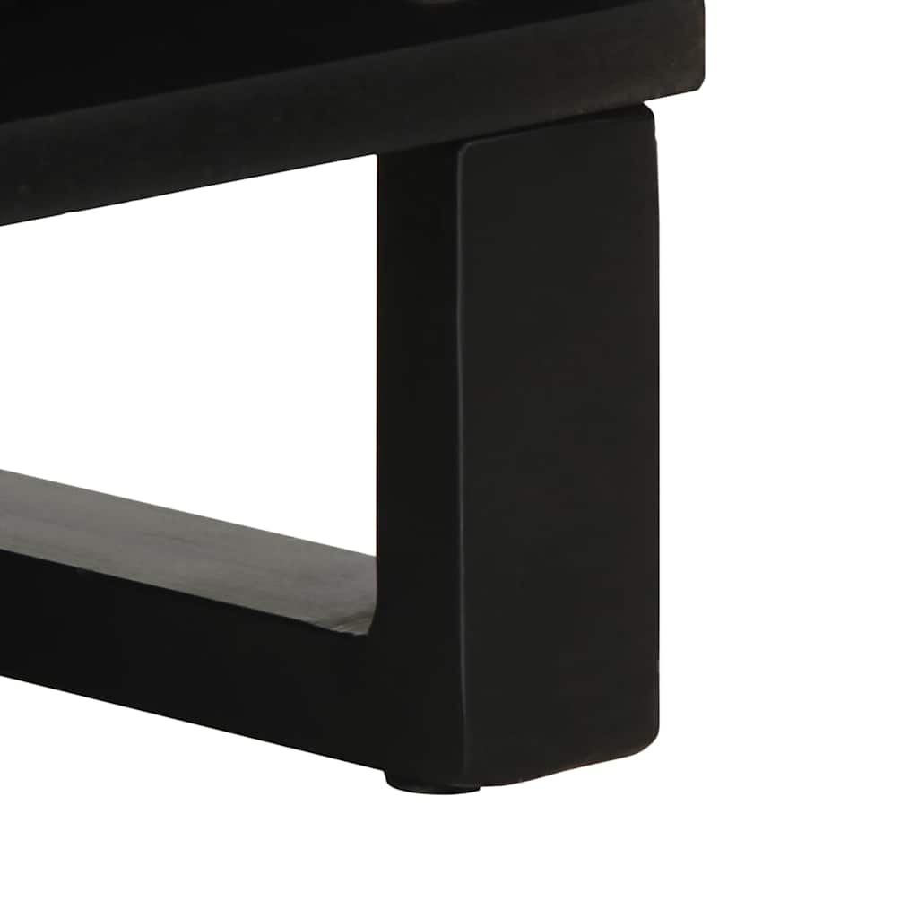 Media Storage Cabinet Sideboard Black 80X33X75 Cm Solid Wood Mango metal 80 cm