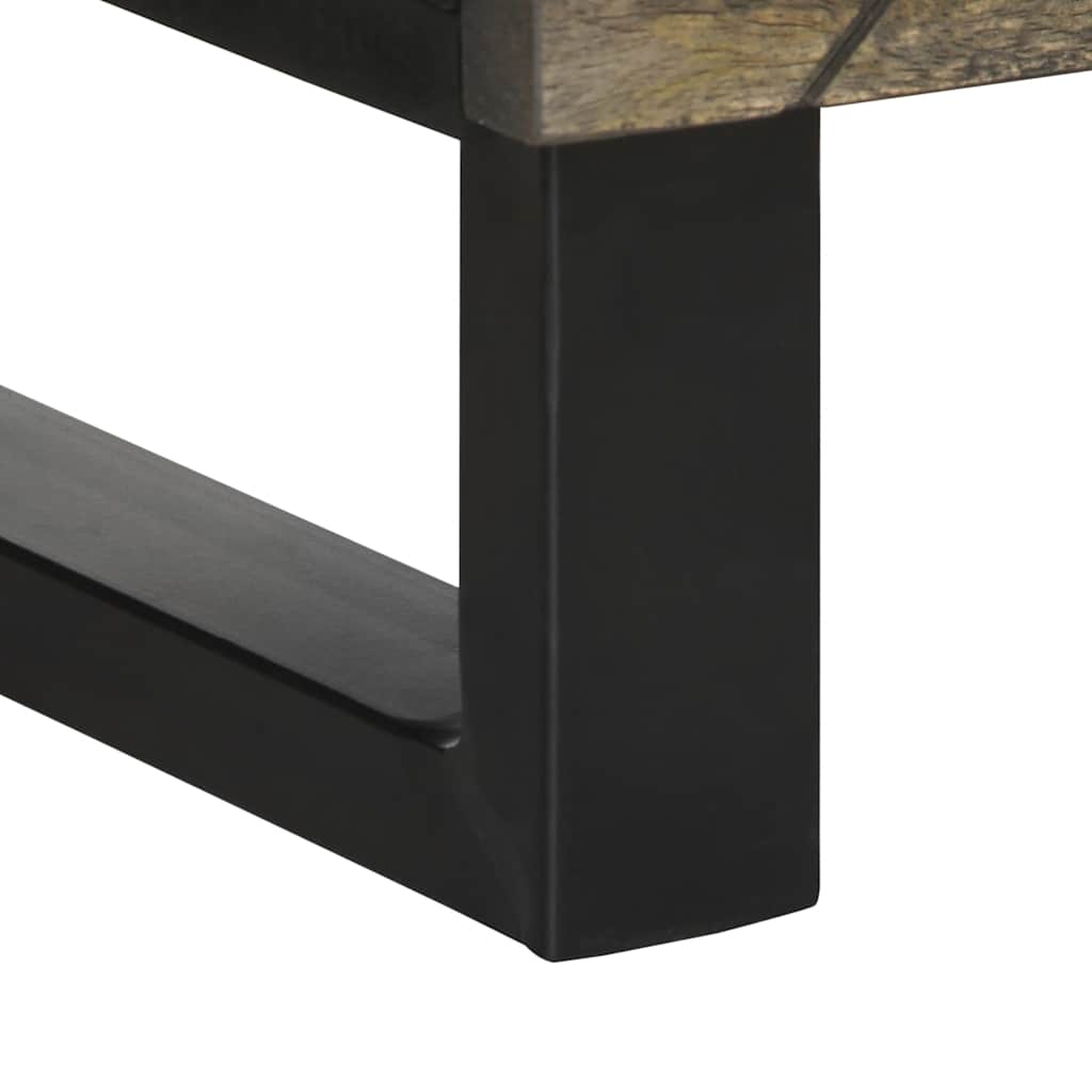 Highboard Black 40X33X110 Cm Solid Wood Mango