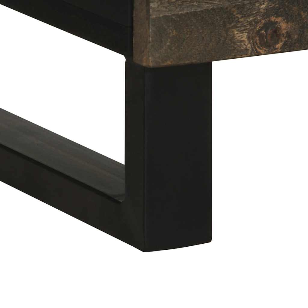 Highboard Black 60X33X100 Cm Solid Wood Mango