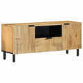 Tv Cabinet With Drawer Brown 105 X 33 X 46 Cm Solid Mango Wood