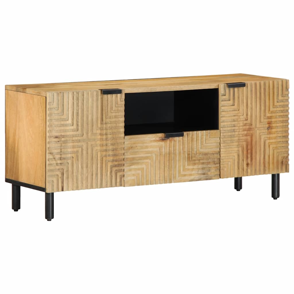 Tv Cabinet With Drawer Brown 105 X 33 X 46 Cm Solid Mango Wood