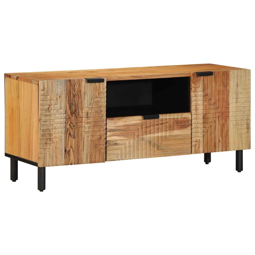 Tv Cabinet With Drawer Brown 105 X 33 X 46 Cm Solid Mango Wood