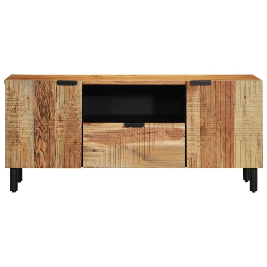 Tv Cabinet With Drawer Brown 105 X 33 X 46 Cm Solid Mango Wood