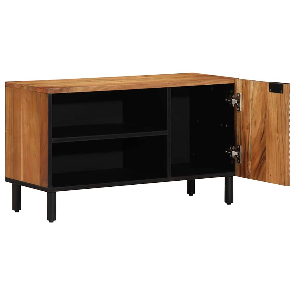 Tv Cabinet With Shelf Brown 80 X 33 X 46 Cm Solid Mango Wood