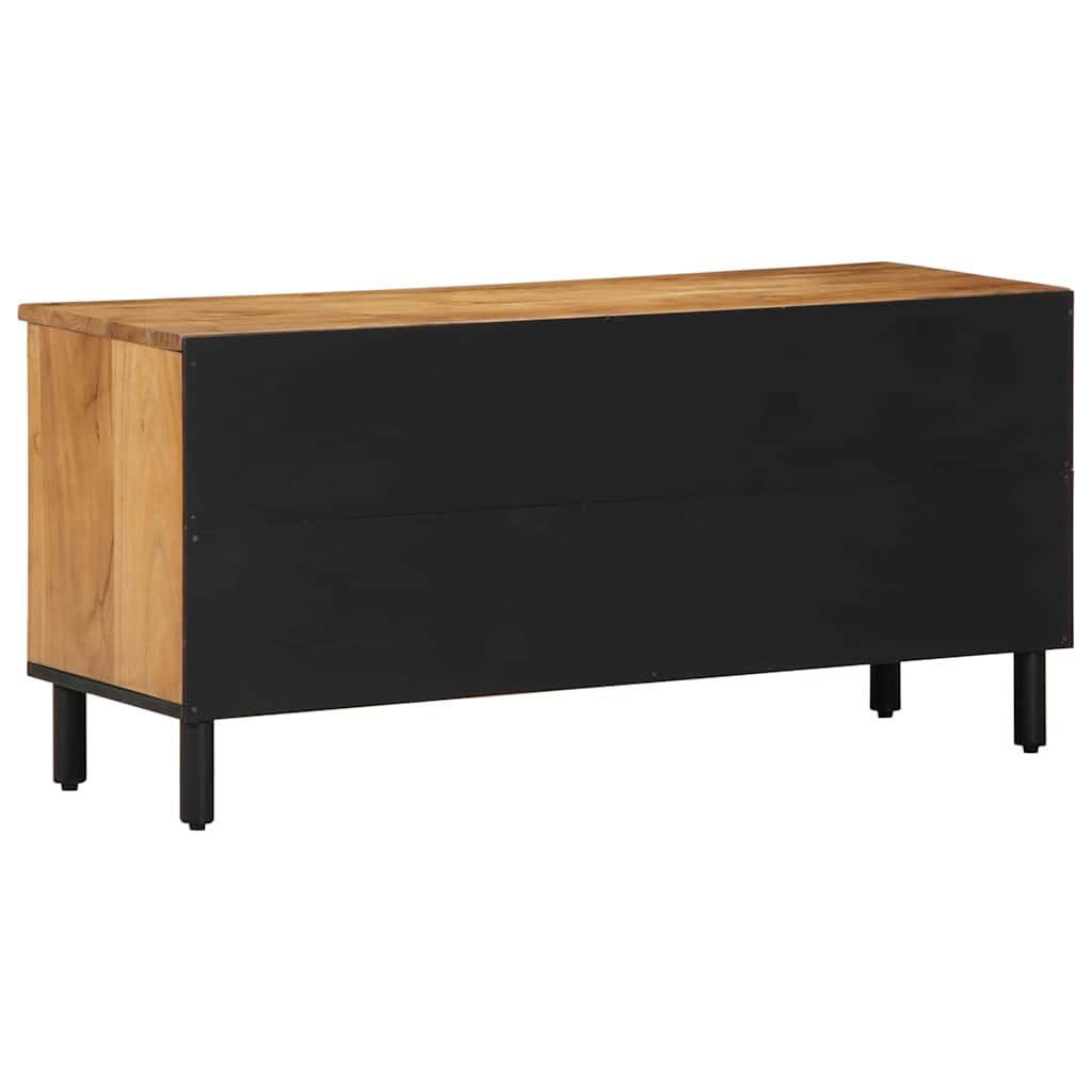 Tv Cabinet With Drawer Brown 100 X 33 X 46 Cm Solid Mango Wood