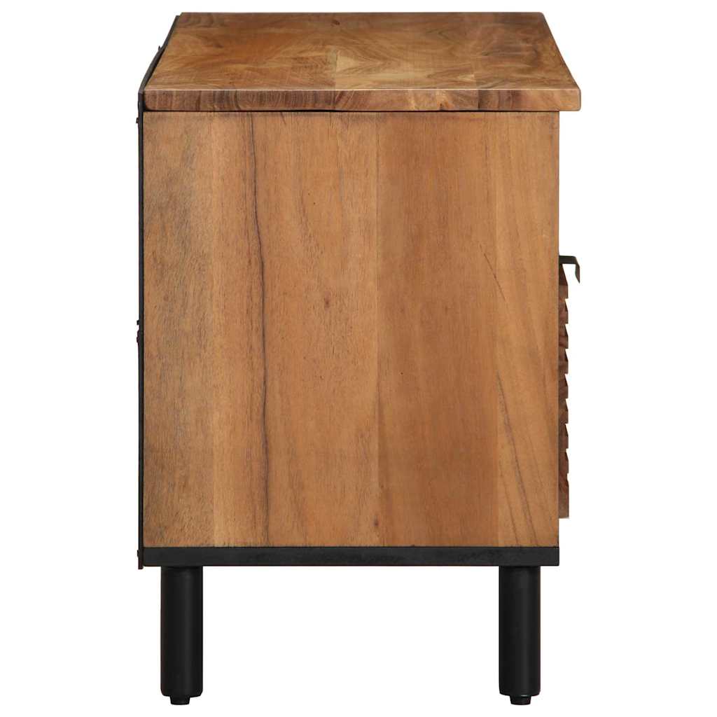 Tv Cabinet With Drawer Brown 100 X 33 X 46 Cm Solid Mango Wood