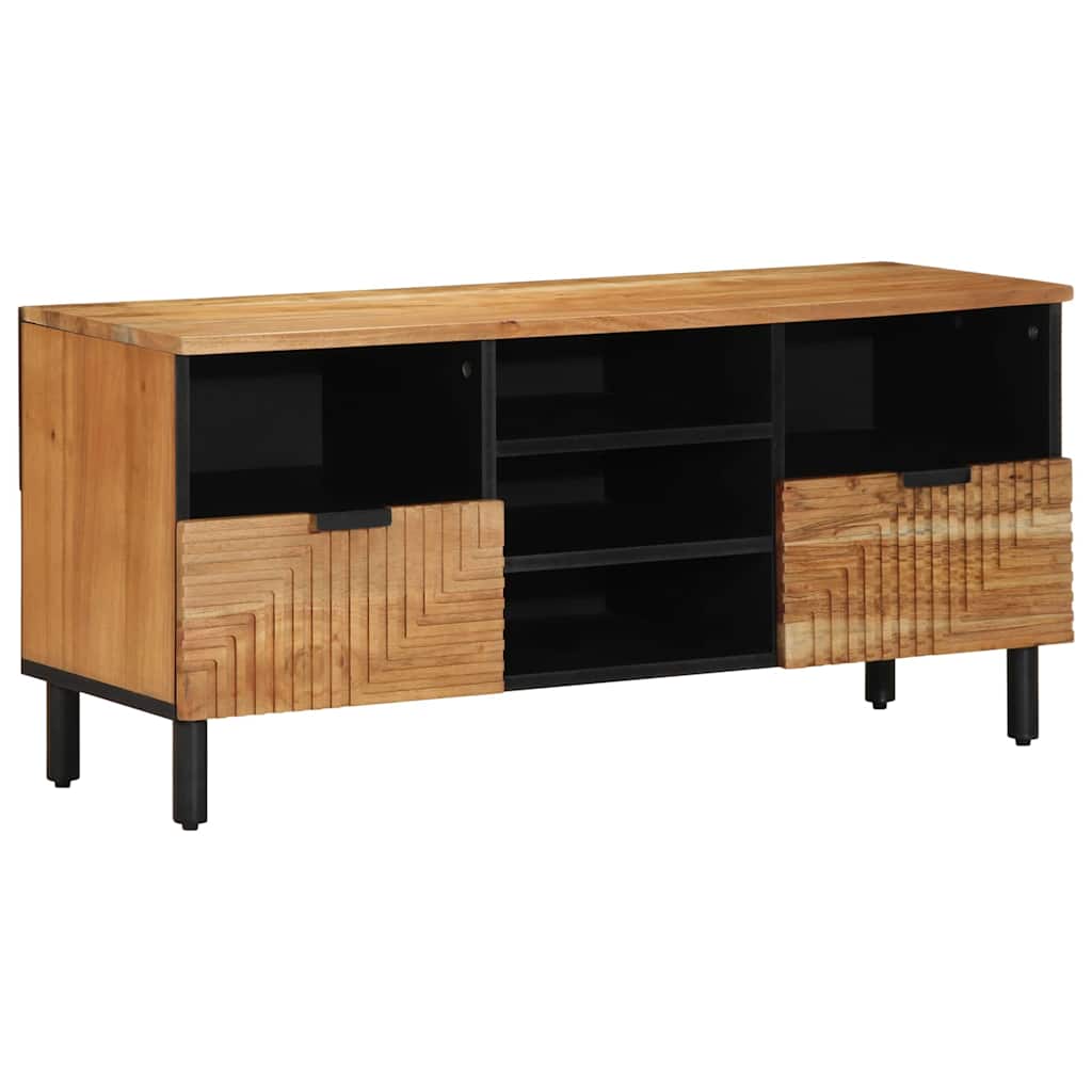 Tv Cabinet With Drawer Brown 100 X 33 X 46 Cm Solid Mango Wood
